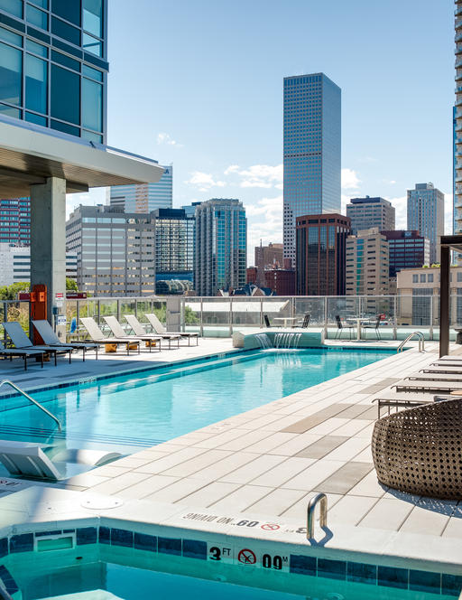 Luxury pool in Downtown Denver at Radiant Apartments